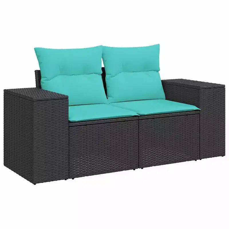 vidaXL 8-teiliges Garten-Sofa-Set mit Kissen Polyrattan