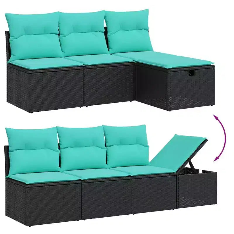 vidaXL 8-teiliges Garten-Sofa-Set mit Kissen Polyrattan