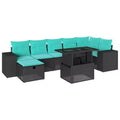 vidaXL 8 Piece Garden Sofa Set with Cushions Poly Rattan