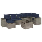 vidaXL 8-teiliges Garten-Sofa-Set mit Kissen Polyrattan