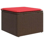 vidaXL Loungesofa-Garnitur mit Kissen, Tisch und Sofas, 9-teilig, Polyrattan