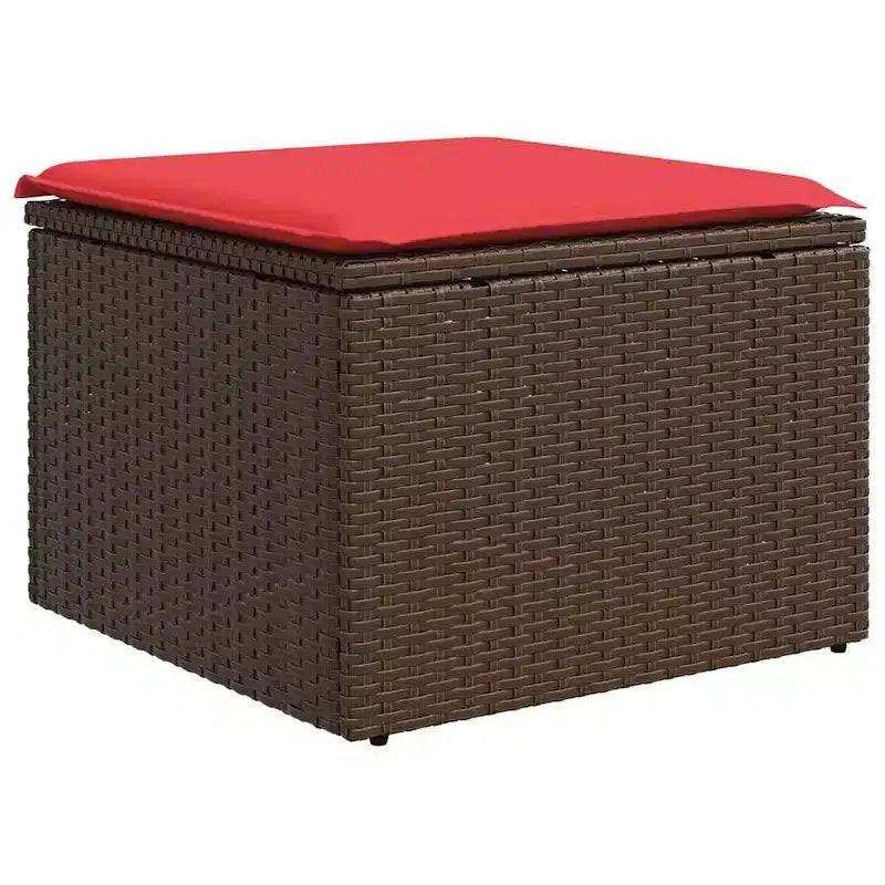 vidaXL Loungesofa-Garnitur mit Kissen, Tisch und Sofas, 9-teilig, Polyrattan