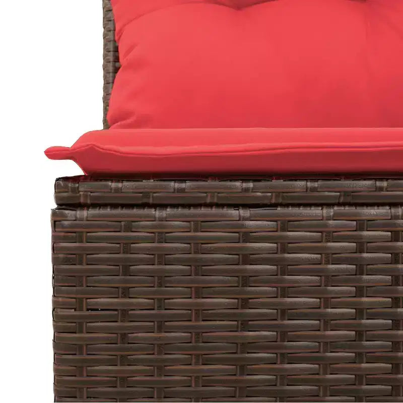 vidaXL Loungesofa-Garnitur mit Kissen, Tisch und Sofas, 9-teilig, Polyrattan