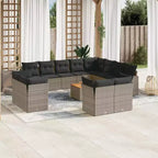 vidaXL 13-teiliges Gartensofa-Set mit Kissen Polyrattan