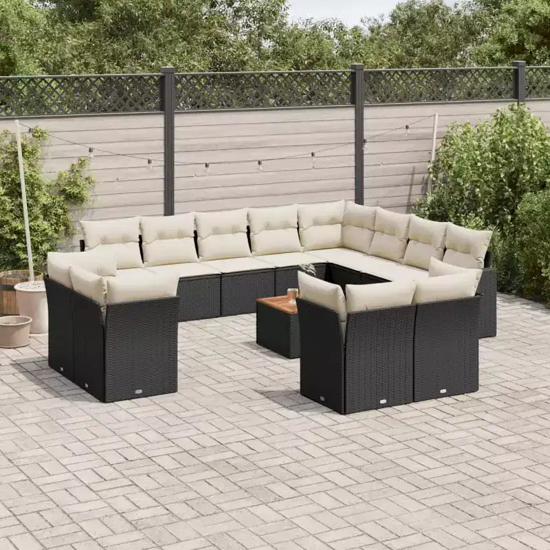vidaXL 13-teiliges Gartensofa-Set mit Kissen Polyrattan