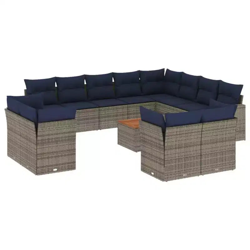 vidaXL 13-teiliges Gartensofa-Set mit Kissen Polyrattan