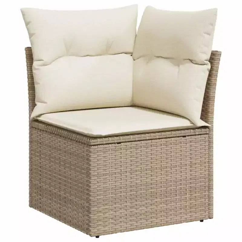 vidaXL 7-teiliges Garten-Sofa-Set mit Kissen, Poly-Rattan-Gartensitzgruppe, modular, verstellbarer Tisch