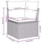 vidaXL 7-teiliges Garten-Sofa-Set mit Kissen, Poly-Rattan-Gartensitzgruppe, modular, verstellbarer Tisch