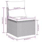 vidaXL 7-teiliges Garten-Sofa-Set mit Kissen, Poly-Rattan-Gartensitzgruppe, modular, verstellbarer Tisch