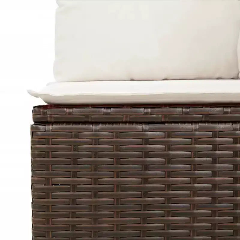 vidaXL 7-teiliges Garten-Sofa-Set mit Kissen, Poly-Rattan-Gartensitzgruppe, modular, verstellbarer Tisch