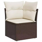 vidaXL 7-teiliges Garten-Sofa-Set mit Kissen, Poly-Rattan-Gartensitzgruppe, modular, verstellbarer Tisch