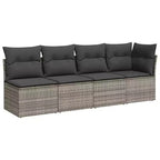 vidaXL 7-teiliges Garten-Sofa-Set mit Kissen, Poly-Rattan-Gartensitzgruppe, modular, verstellbarer Tisch