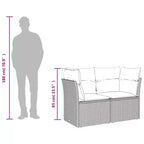 vidaXL 7-teiliges Garten-Sofa-Set mit Kissen, Poly-Rattan-Gartensitzgruppe, modular, verstellbarer Tisch
