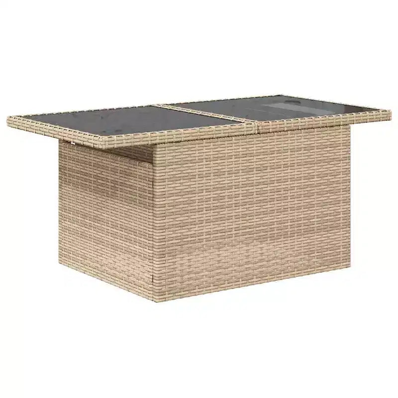 vidaXL 7-teiliges Garten-Sofa-Set mit Kissen, Poly-Rattan-Gartensitzgruppe, modular, verstellbarer Tisch