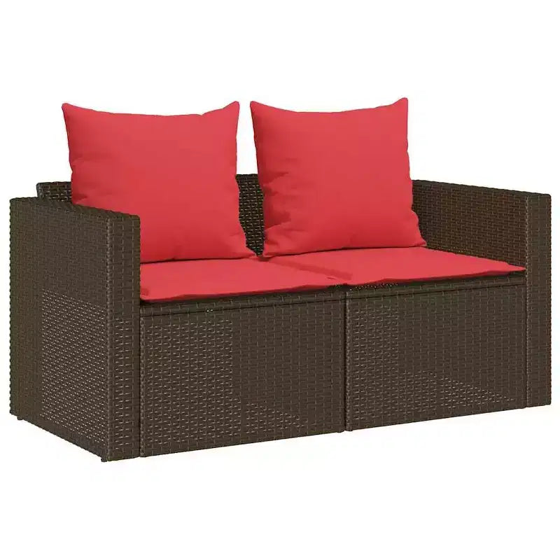 vidaXL 5-teiliges Loungeset mit Kissen, stapelbar, grau, Polyrattan