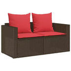 vidaXL 5-teiliges Loungeset mit Kissen, stapelbar, grau, Polyrattan