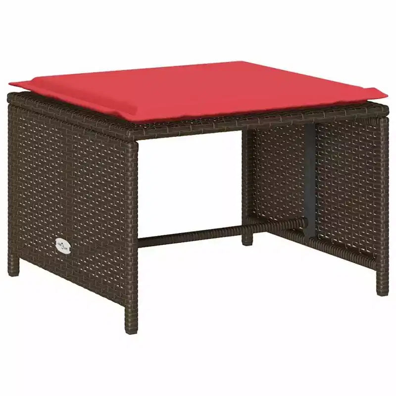 vidaXL 5-teiliges Loungeset mit Kissen, stapelbar, grau, Polyrattan