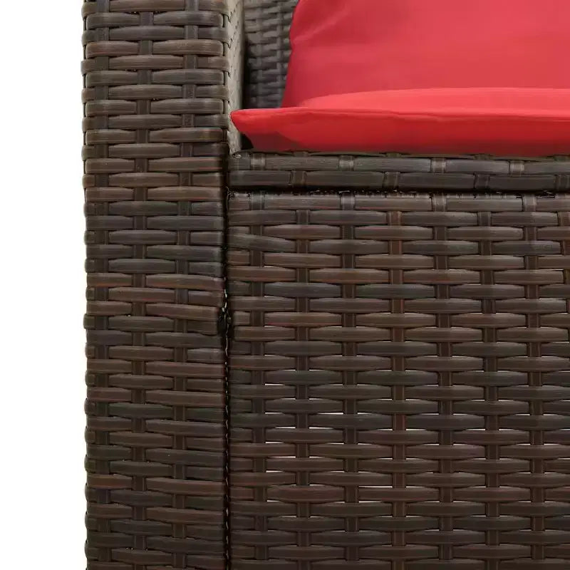 vidaXL 5-teiliges Loungeset mit Kissen, stapelbar, grau, Polyrattan