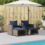vidaXL 5-teiliges Loungeset mit Kissen, stapelbar, grau, Polyrattan