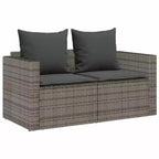 vidaXL 5-teiliges Loungeset mit Kissen, stapelbar, grau, Polyrattan