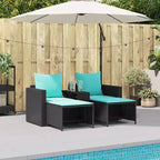 vidaXL 5-teiliges Loungeset mit Kissen, stapelbar, grau, Polyrattan