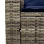 vidaXL 5-teiliges Loungeset mit Kissen, stapelbar, grau, Polyrattan