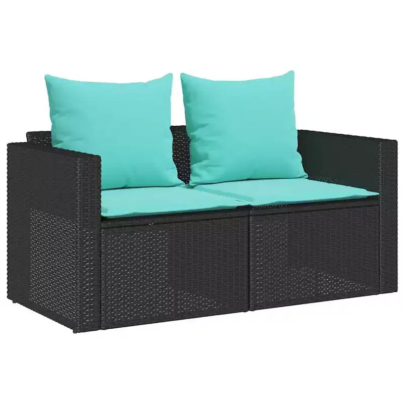 vidaXL 5-teiliges Loungeset mit Kissen, stapelbar, grau, Polyrattan