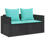vidaXL 5-teiliges Loungeset mit Kissen, stapelbar, grau, Polyrattan