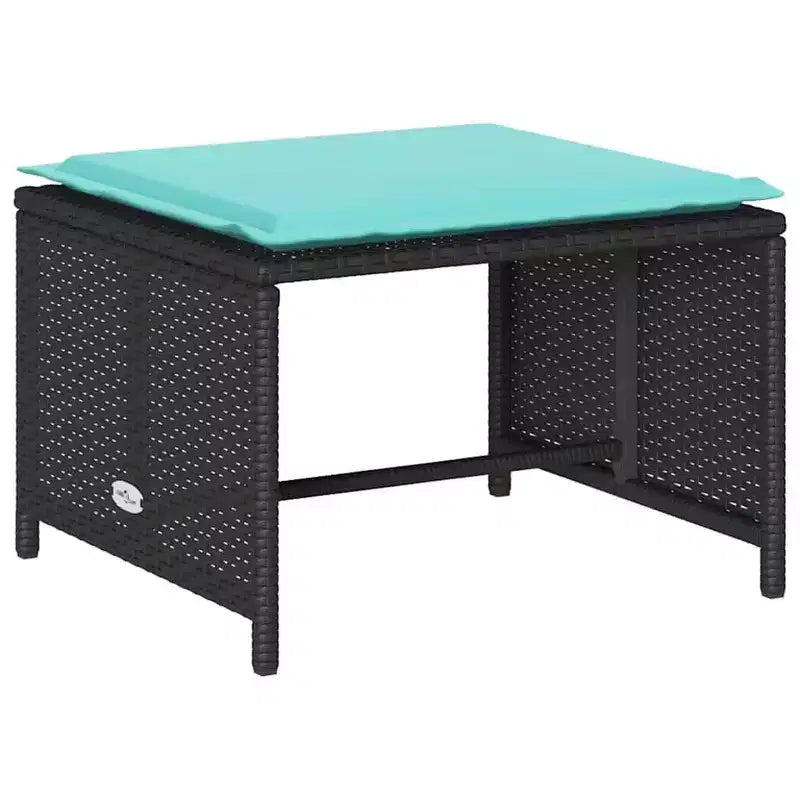 vidaXL 5-teiliges Loungeset mit Kissen, stapelbar, grau, Polyrattan