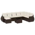 vidaXL 9 Piece Patio Sofa Set with Cushions Gray Poly Rattan