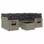 vidaXL 7 Piece Garden Sofa Set with Cushions Poly Rattan