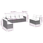 vidaXL 9-teiliges Gartensofa-Set mit Kissen Polyrattan