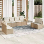 vidaXL 9-teiliges Gartensofa-Set mit Kissen Polyrattan