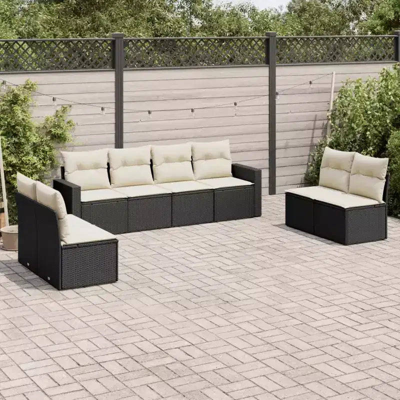 vidaXL 9-teiliges Gartensofa-Set mit Kissen Polyrattan