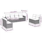 vidaXL 9-teiliges Gartensofa-Set mit Kissen Polyrattan