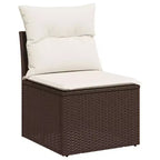 vidaXL 9-teiliges Gartensofa-Set mit Kissen Polyrattan