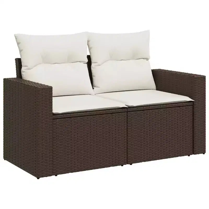 vidaXL 9-teiliges Gartensofa-Set mit Kissen Polyrattan