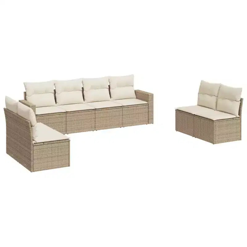 vidaXL 9-teiliges Gartensofa-Set mit Kissen Polyrattan