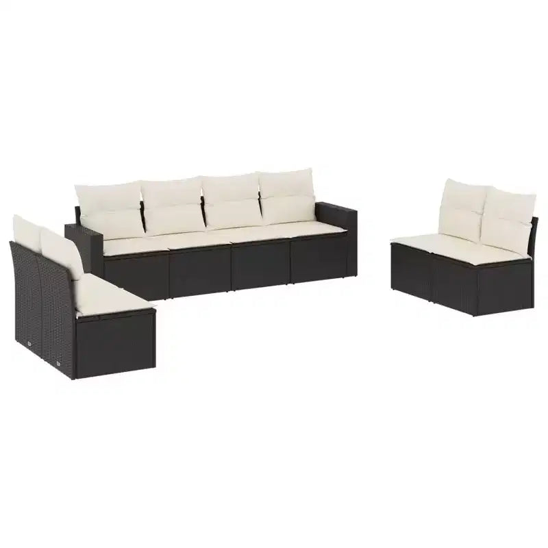 vidaXL 9-teiliges Gartensofa-Set mit Kissen Polyrattan