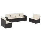 vidaXL 9-teiliges Gartensofa-Set mit Kissen Polyrattan