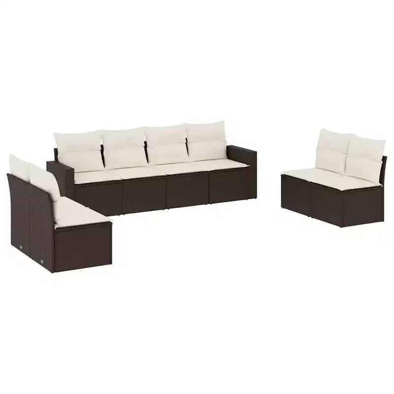 vidaXL 9-teiliges Gartensofa-Set mit Kissen Polyrattan