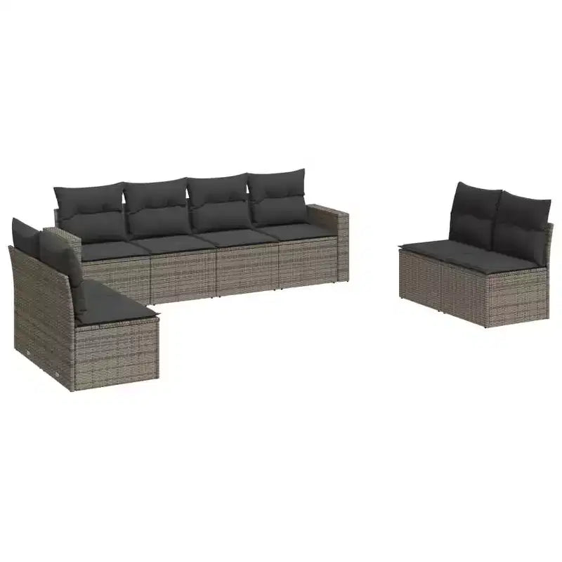 vidaXL 9-teiliges Gartensofa-Set mit Kissen Polyrattan