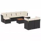 vidaXL Gartensofa-Set mit Kissen Outdoor-Möbel 10-teilig Polyrattan