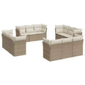 vidaXL 12 Piece Patio Sofa Set with Cushions Poly Rattan