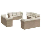 vidaXL 12 Piece Patio Sofa Set with Cushions Poly Rattan