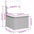 vidaXL 3-teiliges Loungeset mit Kissen Polyrattan