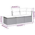 vidaXL 3-teiliges Loungeset mit Kissen Polyrattan