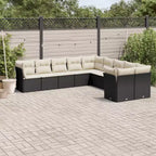 vidaXL 10-teiliges Loungeset mit Kissen Polyrattan