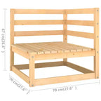 vidaXL Gartenmöbel-Set 6-teilig Outdoor Sectional Sofa Massivholz Kiefer