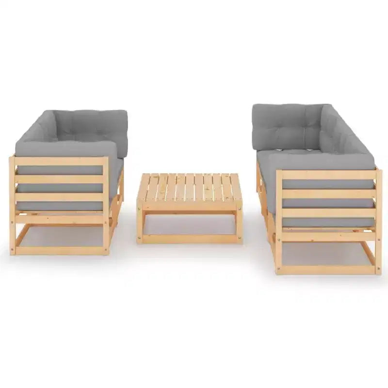 vidaXL Gartenmöbel-Set 6-teilig Outdoor Sectional Sofa Massivholz Kiefer
